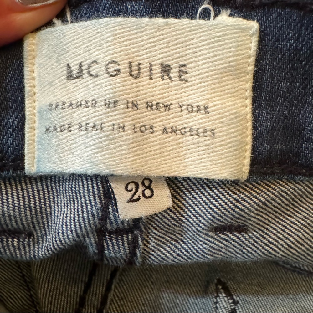 McGuire Raw Edge Hem High Rise Skinny Jeans in Dark Wash. Size Women’s 28 - Picture 16 of 17
